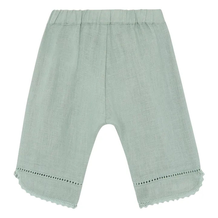 Pantalon Volants Lin | Sauge- Image produit n°1