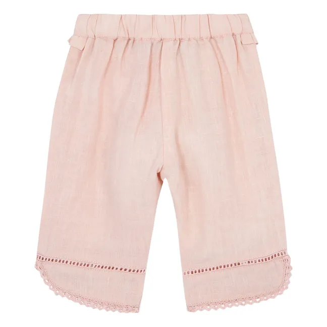 Linen Ruffle Pants | Peony