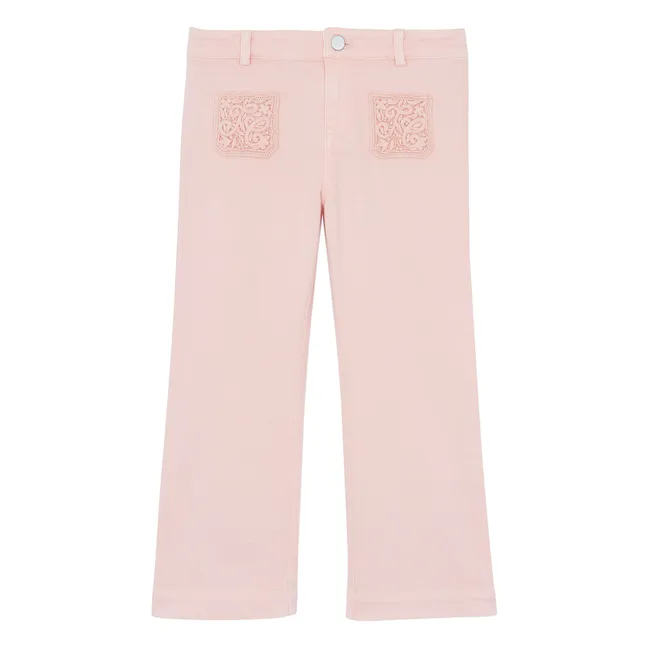 Embroidered Flare Jeans | Peony