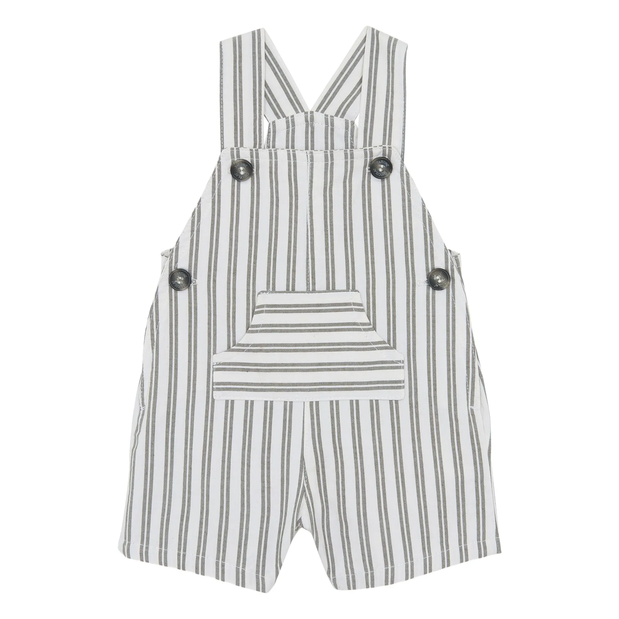 Tartine Et Chocolat Men's White Stripes Overalls