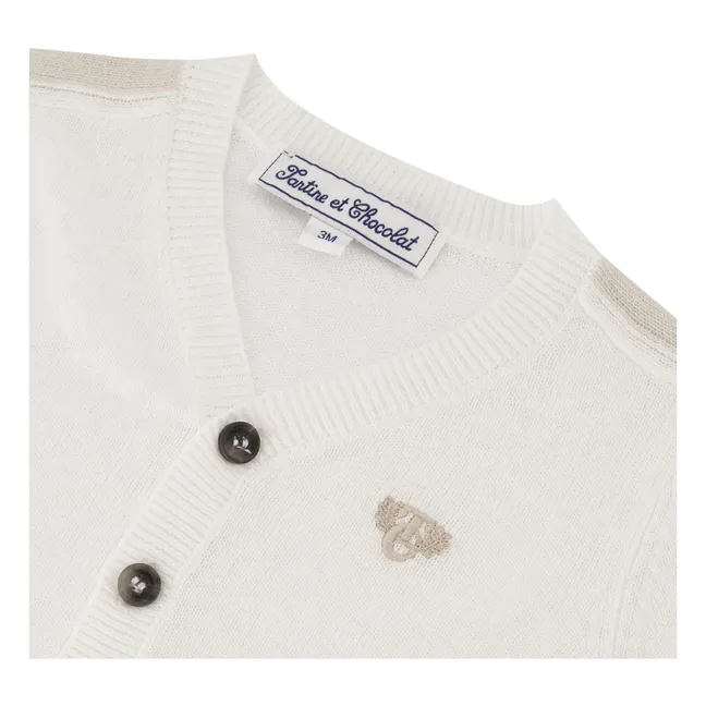 Cardigan a righe | Ecru