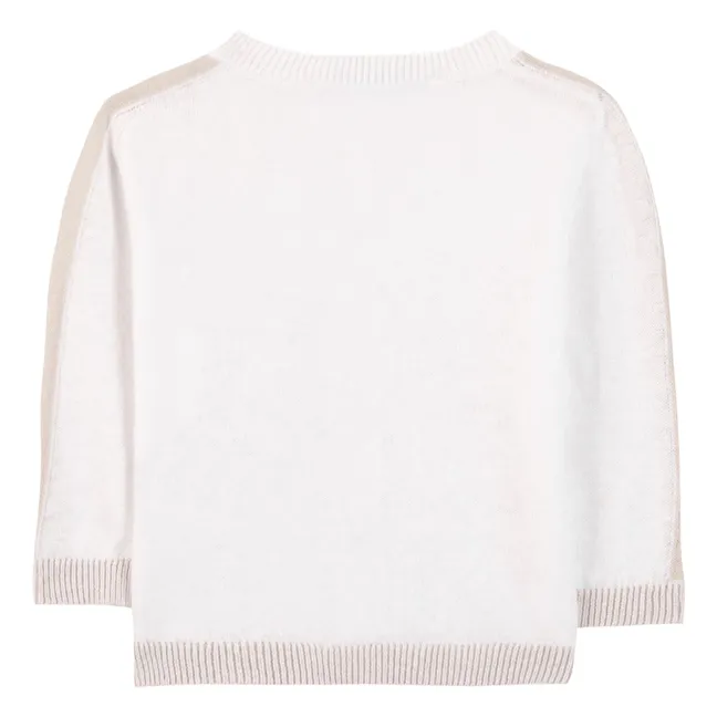 Cardigan a righe | Ecru
