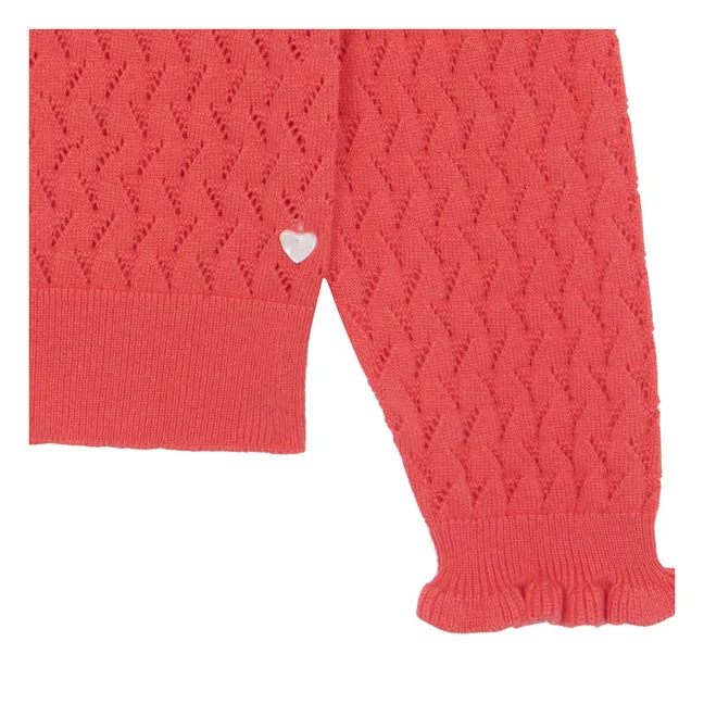 Knitted Cardigan | Coral