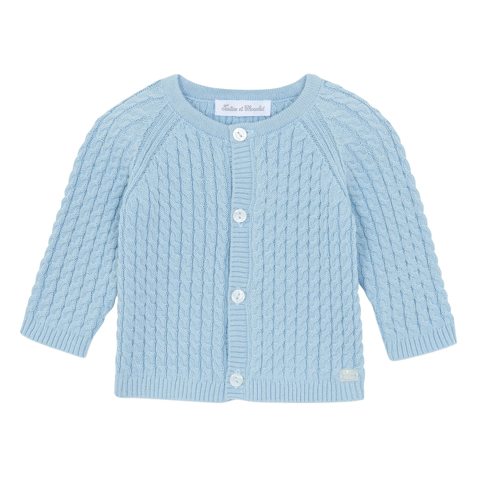 Tartine Et Chocolat Light Blue Torsade Vest