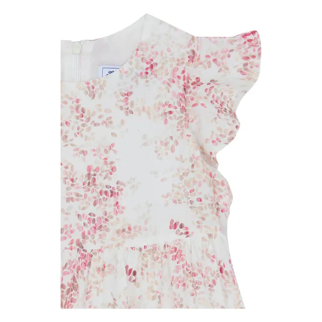 Flower Ruffle Dress | Ecru