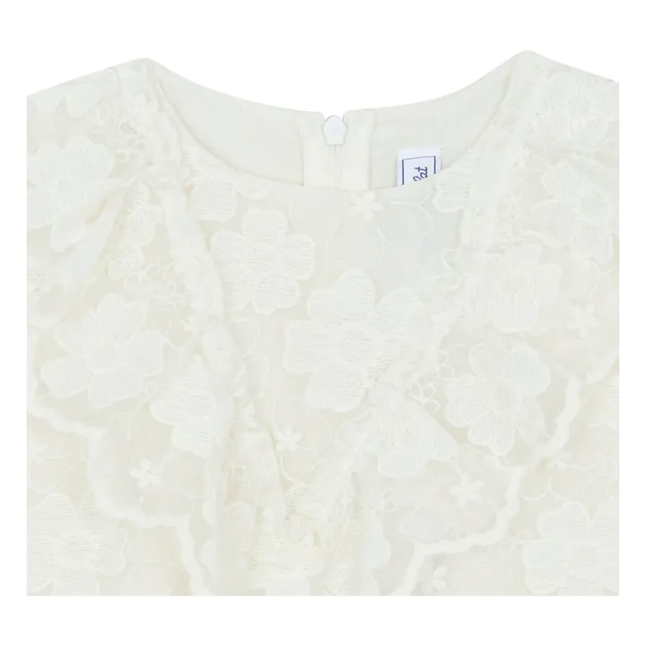 Robe Volants Fleurie | Blanc- Image produit n°4