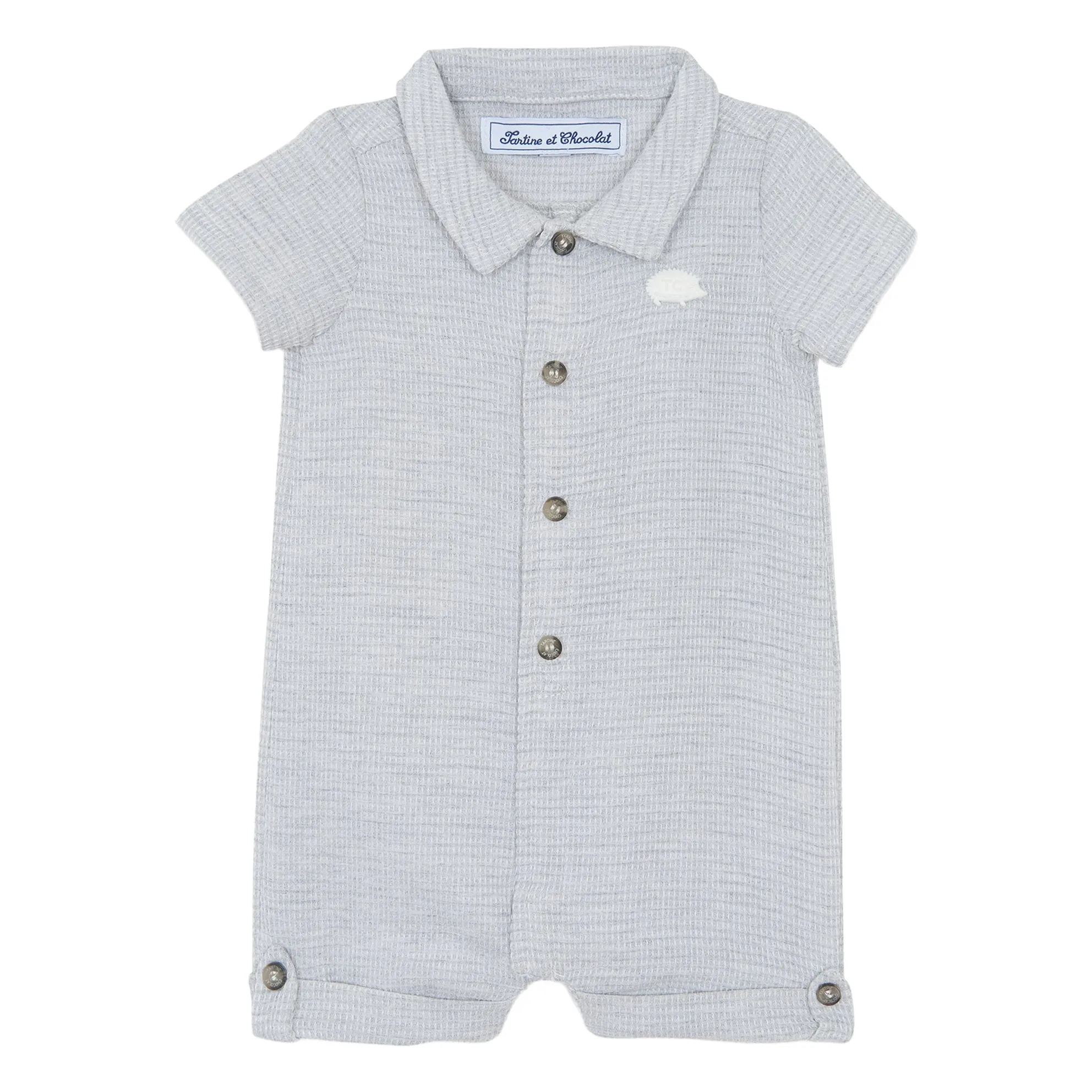 Tartine Et Chocolat Men's Heather Grey Combishort Hedgehog