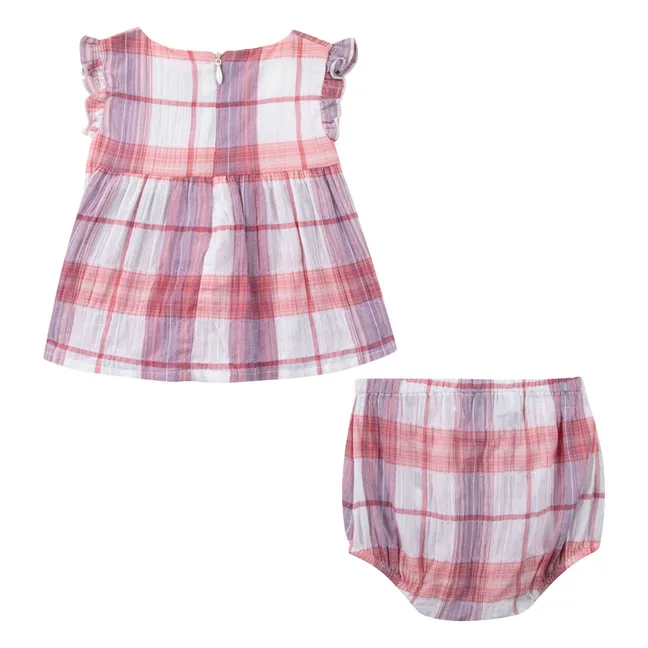 Ensembe Bluse und Bloomer Vichy | Rosa