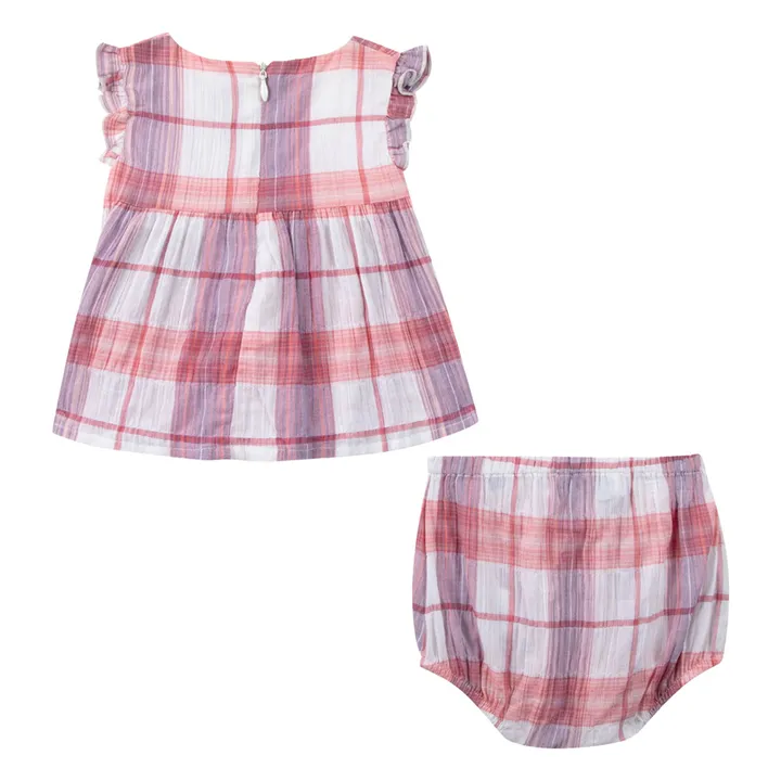 Ensembe Blouse et Bloomer Vichy | Rose- Image produit n°2