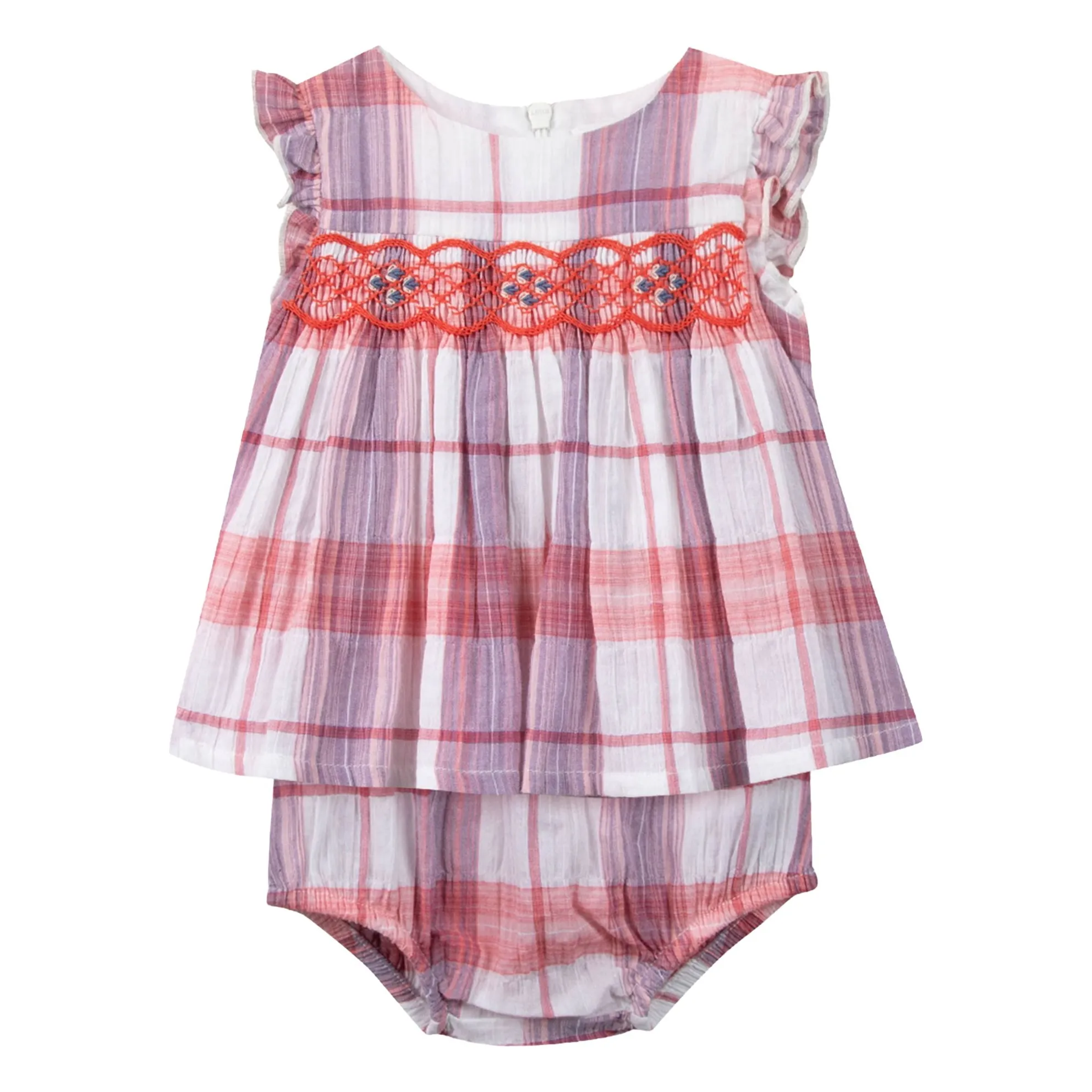 Tartine Et Chocolat Women's Pink Vichy Blouse And Bloomer Set