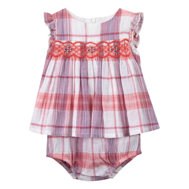 Ensembe Bluse und Bloomer Vichy | Rosa