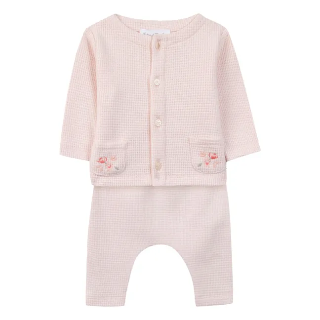 Embroidered Vest and Legging Set | Pale Pink