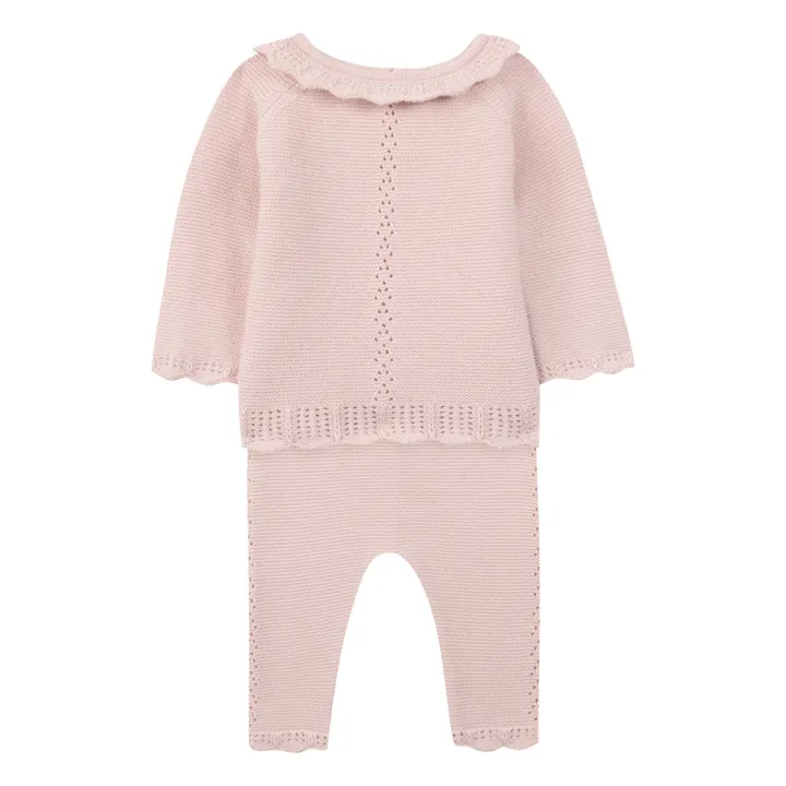 Set aus Pullover und Leggings aus Strick | Blassrosa- Produktbild Nr. 0