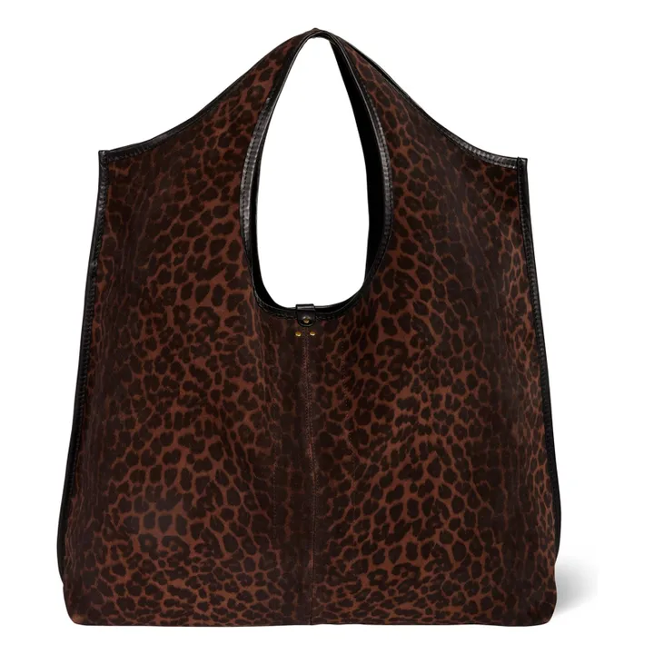 Sac Jérôme Dreyfuss Raoul Léopard En Cuir Noir - Neuf Avec étiquettes, Bandoulière Moyenne