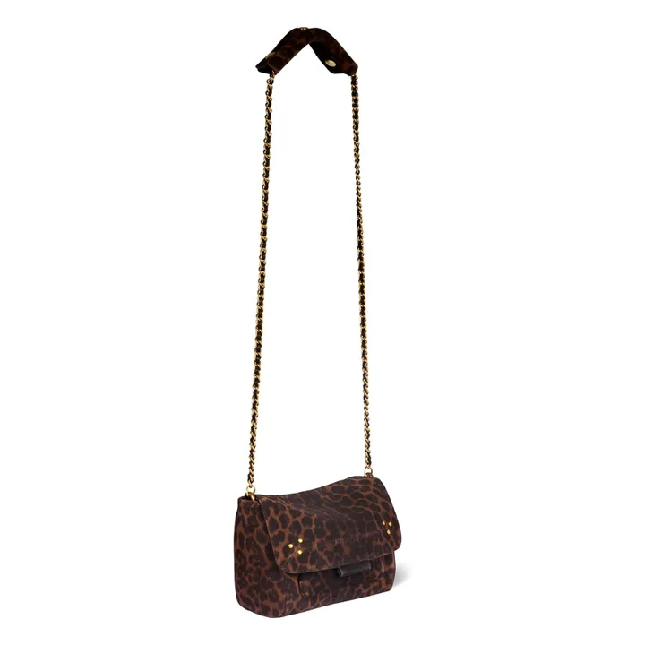Sac Lulu S Croûte Velours Léopard | Marron- Image produit n°6