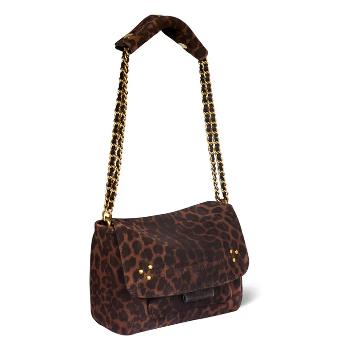 Sac Lulu S Croûte Velours Léopard | Marron- Image produit n°5