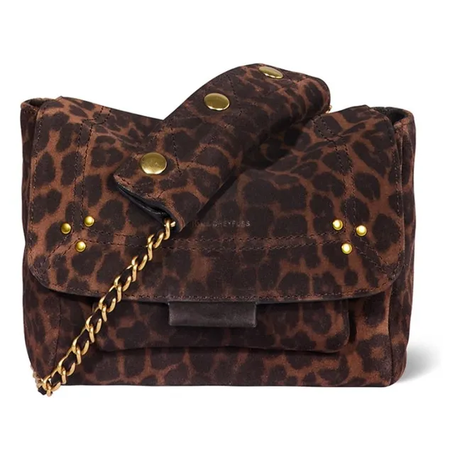 Bolso Lulu S Velvet Leopard | Marrón