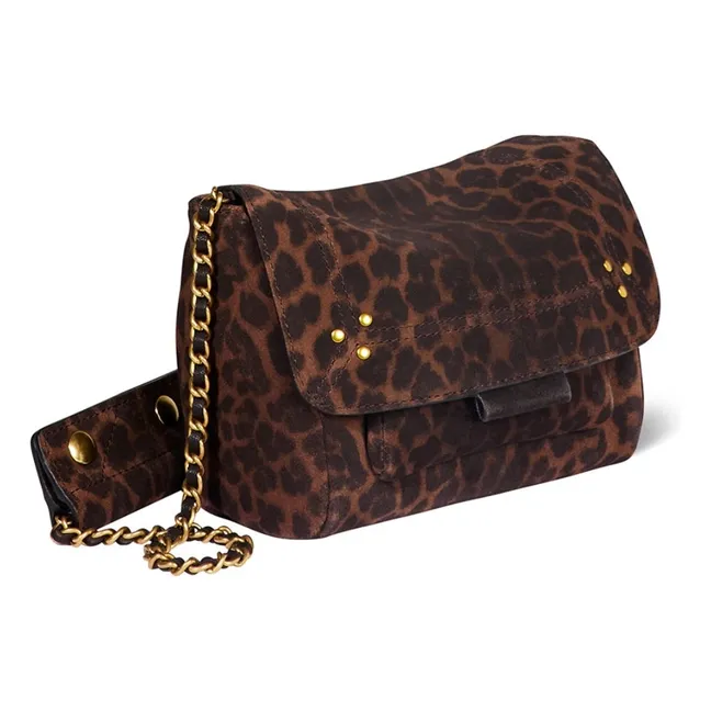 Bolso Lulu S Velvet Leopard | Marrón