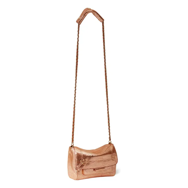 Bolso Lulu S Lamé cabra | Oro rosado