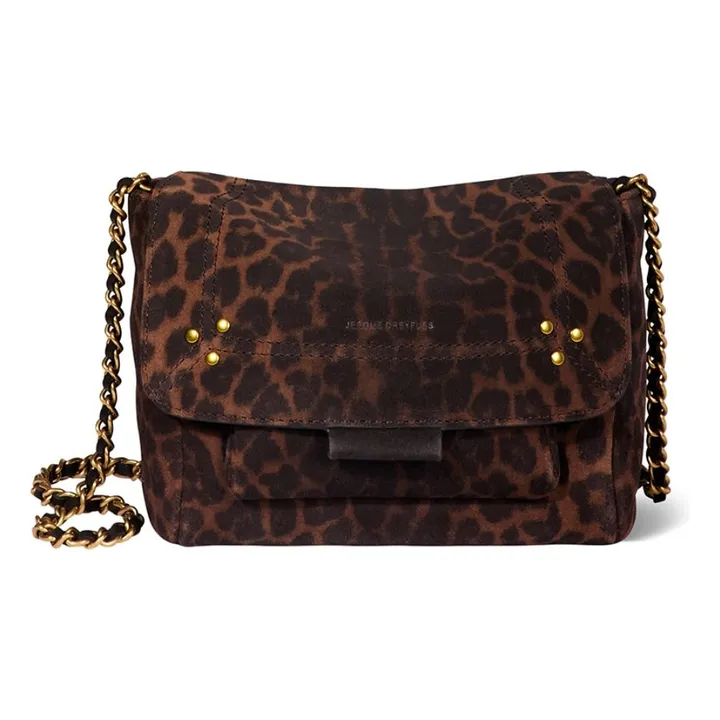 Sac Lulu S Croûte Velours Léopard | Marron- Image produit n°0
