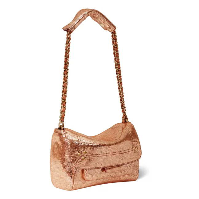 Bolso Lulu S Lamé cabra | Oro rosado