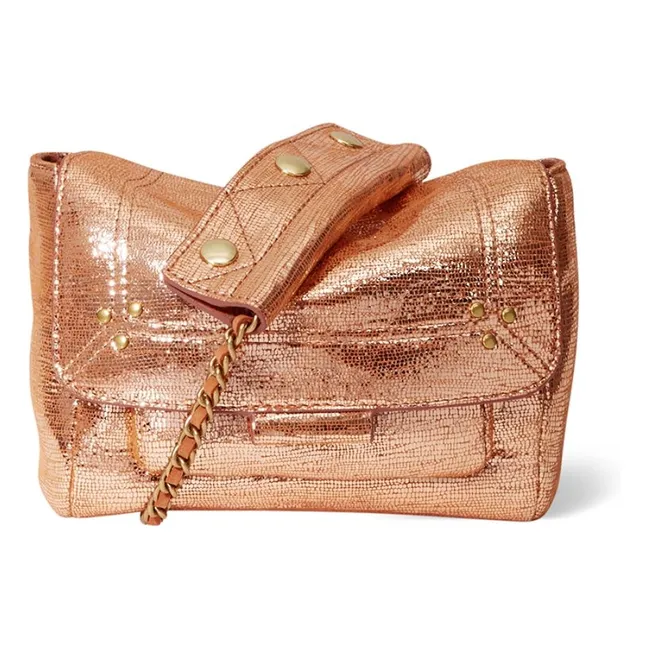 Bolso Lulu S Lamé cabra | Oro rosado