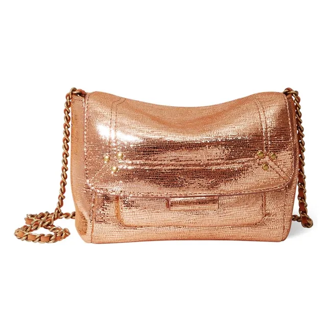 Bolso Lulu S Lamé cabra | Oro rosado
