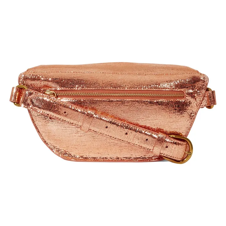 Lino Chèvre Lamé fanny pack | Pink Gold- Product image n°4