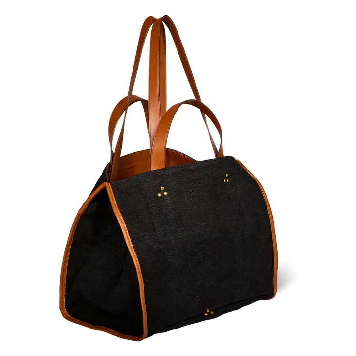 Bolso de lino Leon M | Negro- Imagen del producto n°3