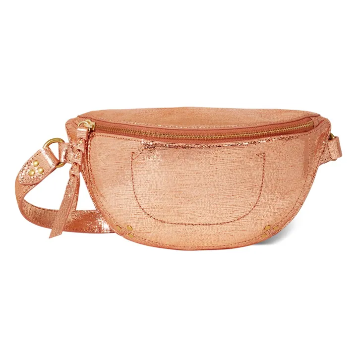 Lino Chèvre Lamé fanny pack | Pink Gold- Product image n°0