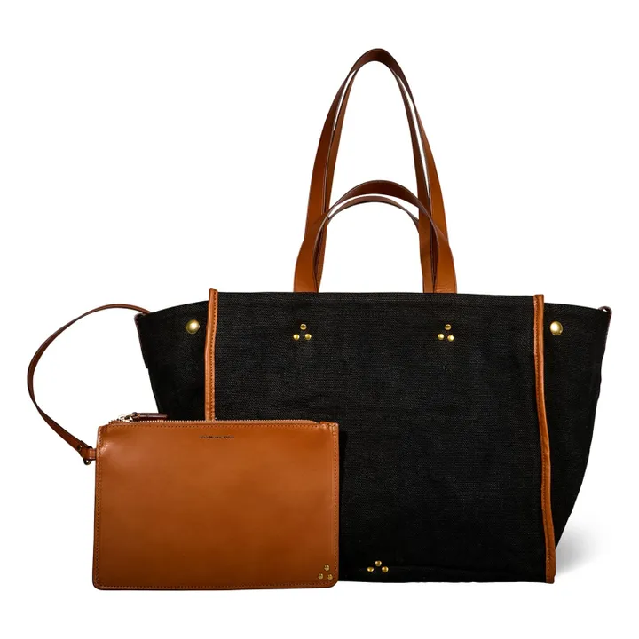 Bolso de lino Leon M | Negro- Imagen del producto n°0
