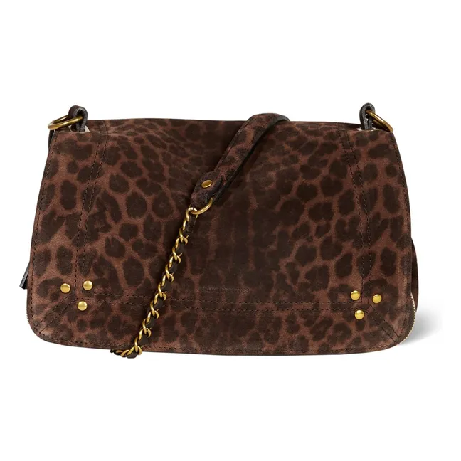 Bolso Bobi de terciopelo y leopardo | Marrón