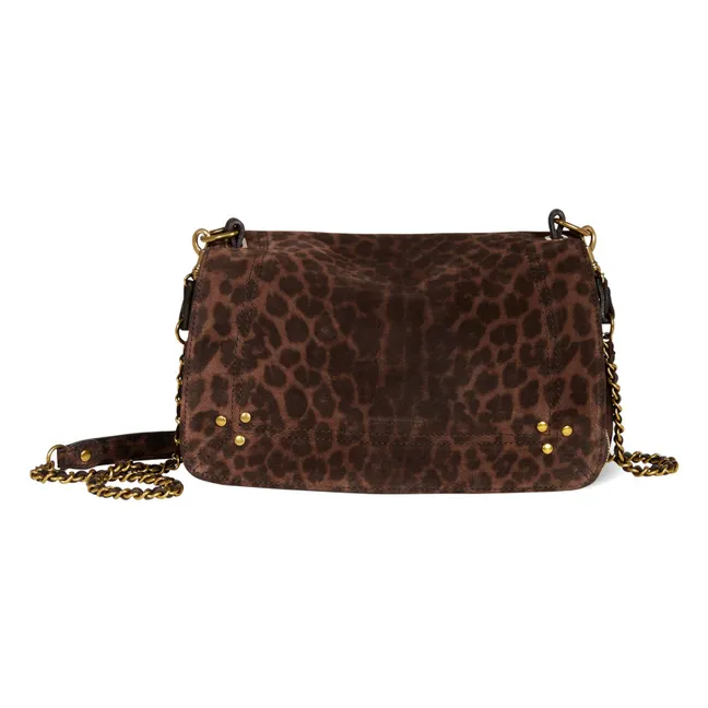 Bolso Bobi de terciopelo y leopardo | Marrón