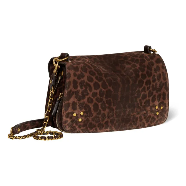 Bolso Bobi de terciopelo y leopardo | Marrón