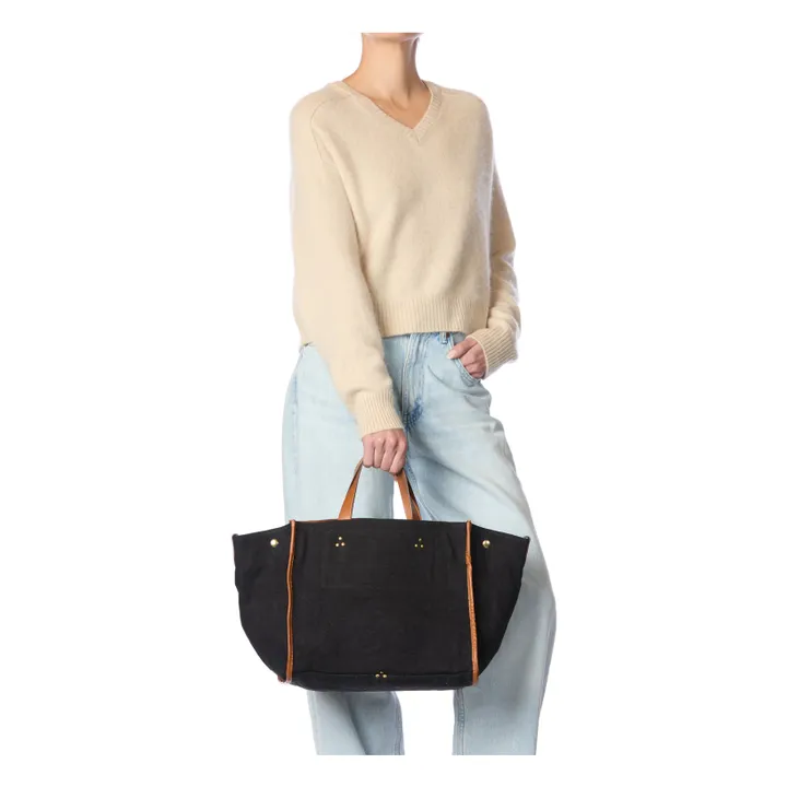 Bolso de lino Leon M | Negro- Imagen del producto n°1