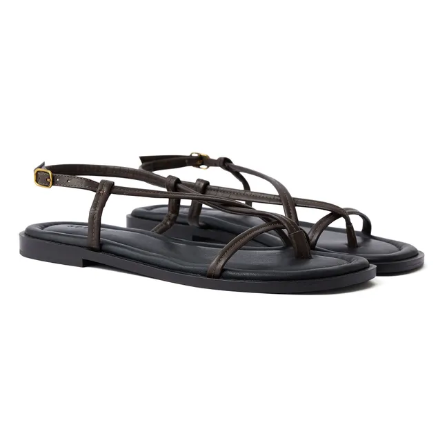 Eliane Leder Sandalen | Kaffee