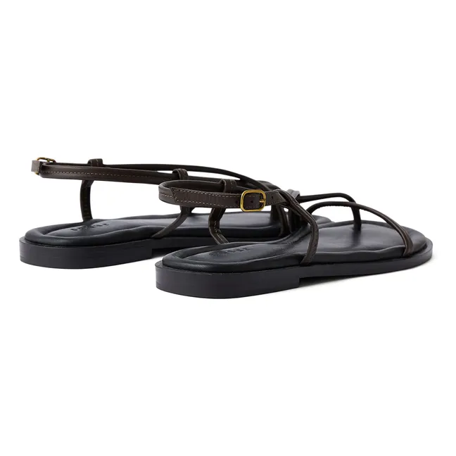 Sandalias de piel Eliane | Café