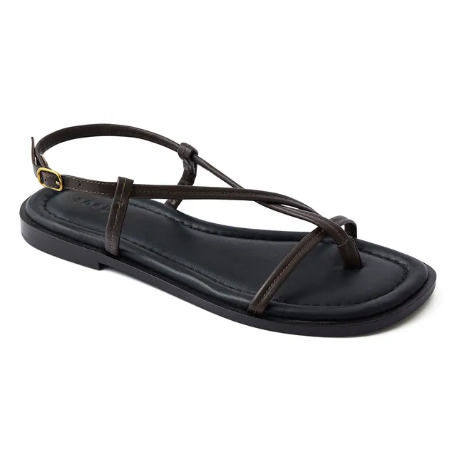 Sandalias de piel Eliane | Café