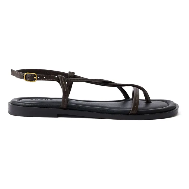 Sandalias de piel Eliane | Café
