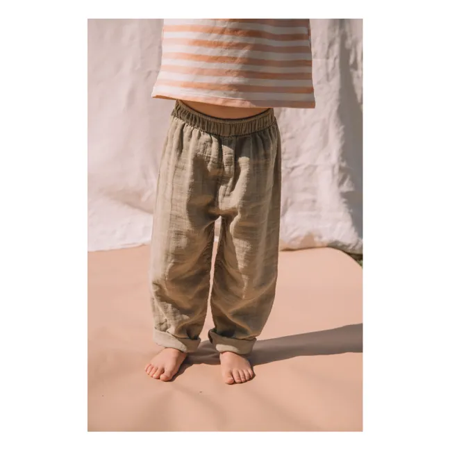 Pantalones de gasa de algodón Cousin | Topo