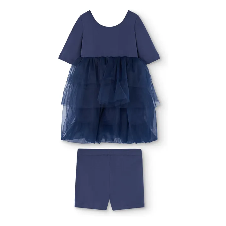 Peacock Dress and Cyclist Set | Navy blue- Product image n°0
