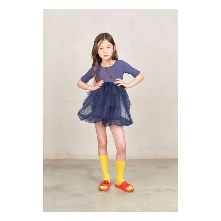 Peacock Dress and Cyclist Set | Navy blue- Product image n°1