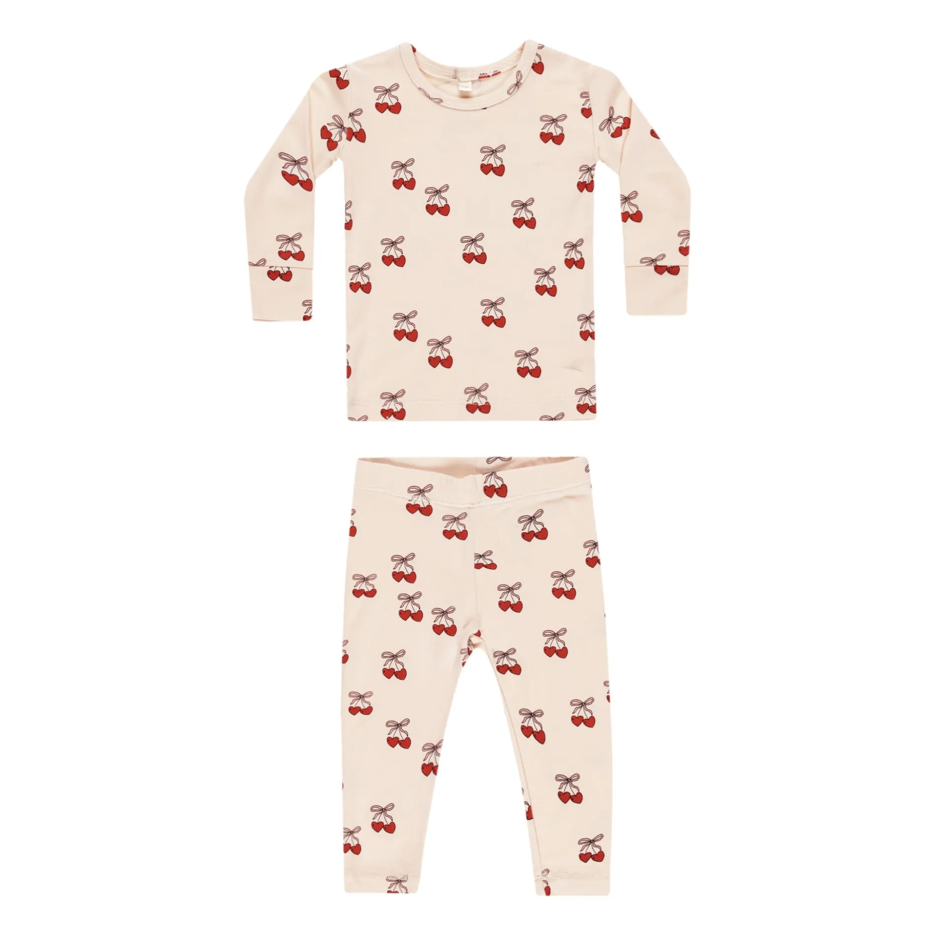 Quincy Mae Beige Bamboo Cherry Pyjamas