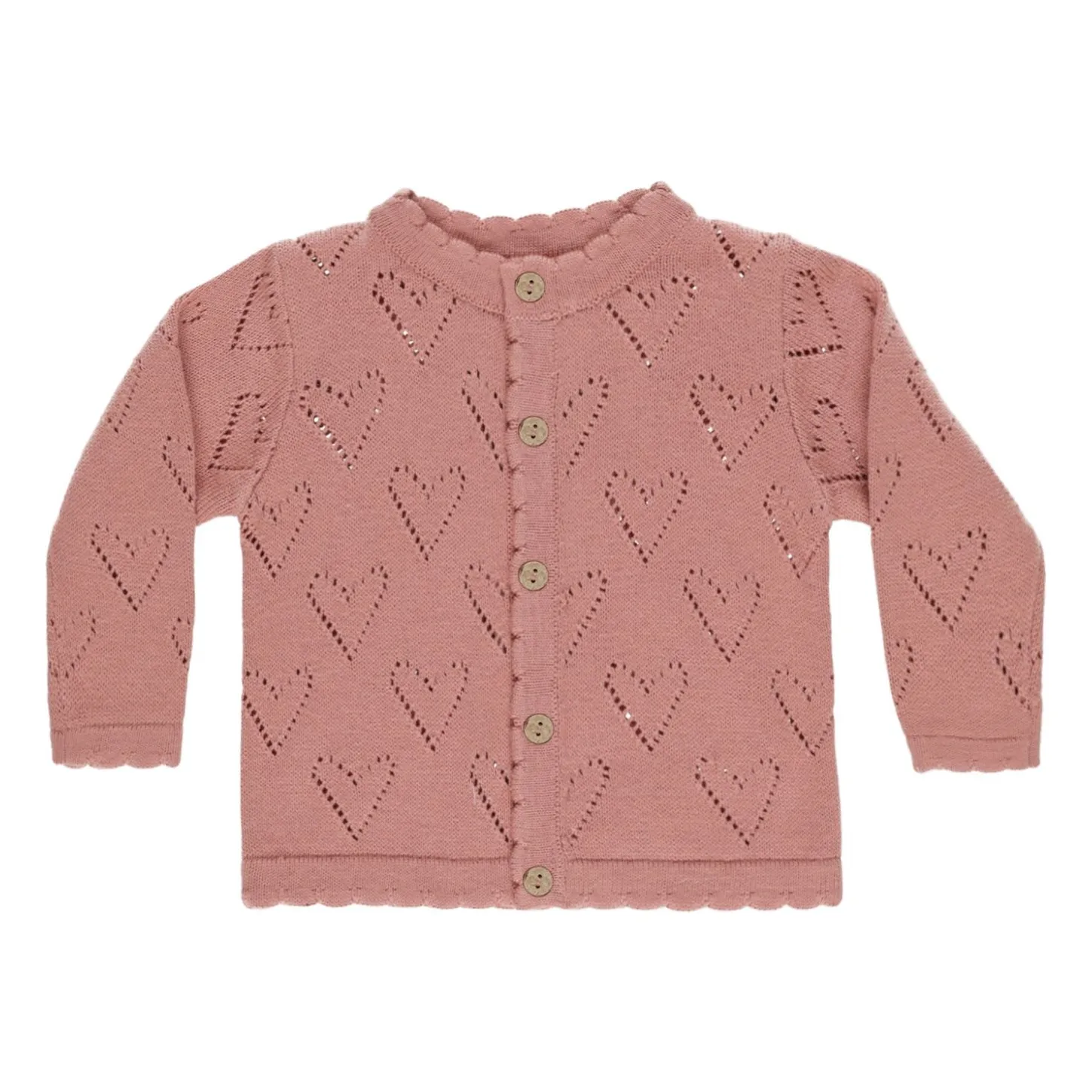 Gilet Cœurs Ajourés | Vieux Rose- Image produit n°0