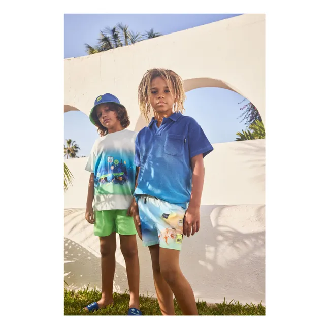Short de Bain Niko Splash Fibres Recyclées | Bleu ciel