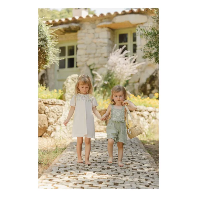 Besticktes Kleid | Weiß