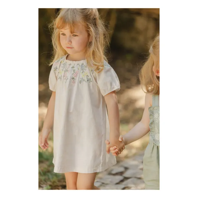 Besticktes Kleid | Weiß
