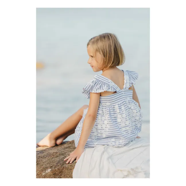 Floral Stripes Dress | Blue