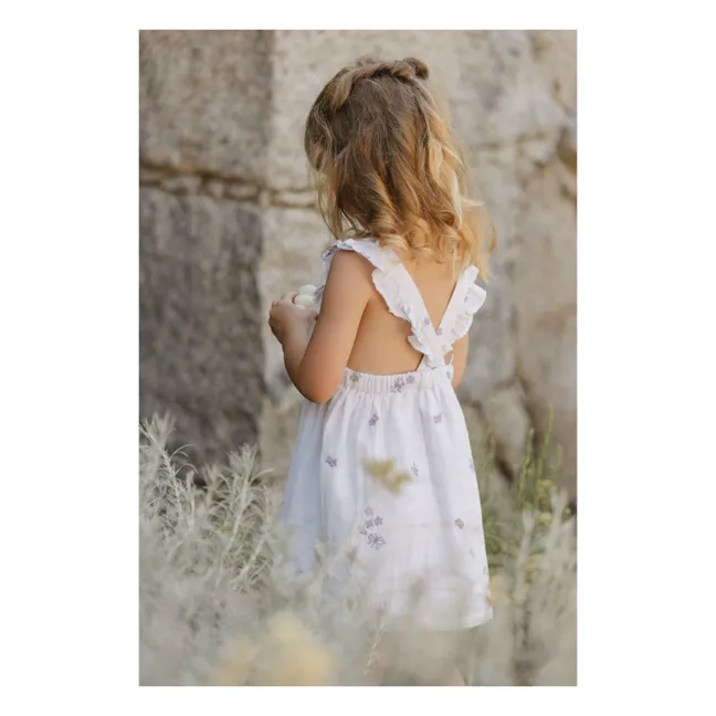 Kurzes besticktes Kleid | Weiß