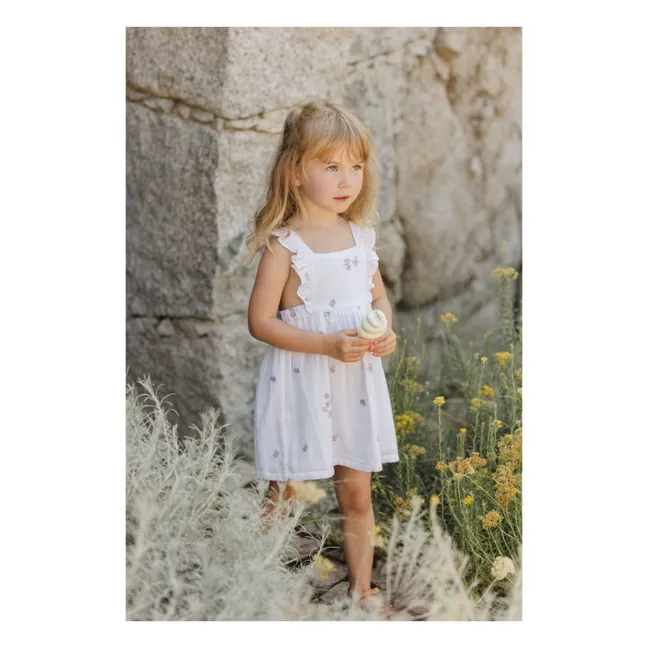 Vestido corto bordado | Blanco